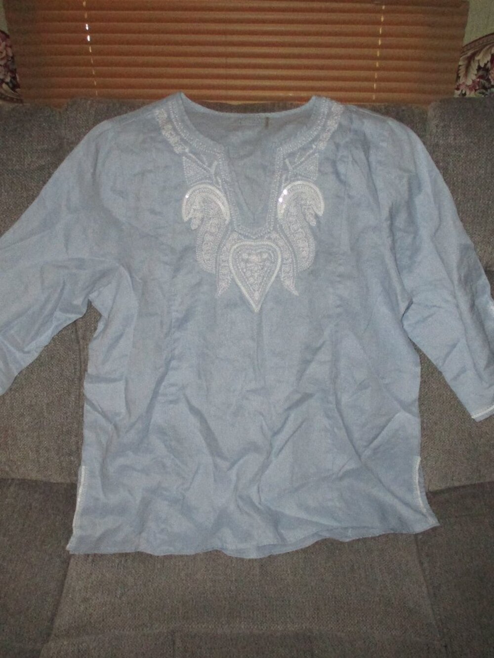 Symple NYC Light Powder blue linen tunic 1X
